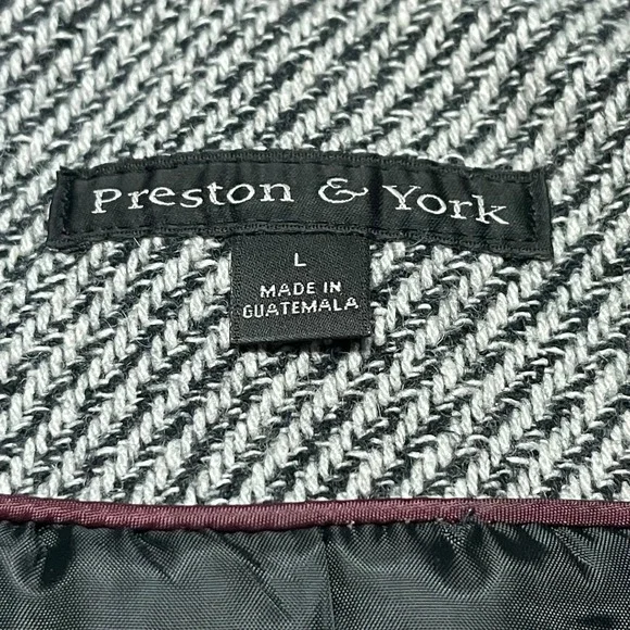 Vintage Preston & York Women's Size Large Plaid‎ Wool Blend Tweed Coat - Picture 7 of 16